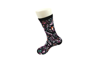 Polijsten de misstap Bestand Zwarte 3D Gedrukte Sokken met Lang Wit Comfortabele Elasticiteit